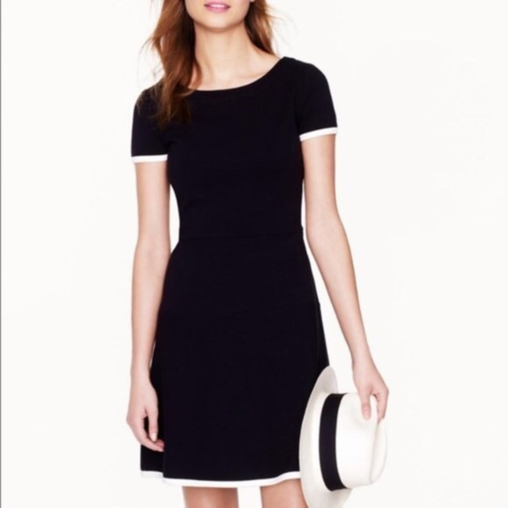 J. Crew Navy Ponte Tipped Dress